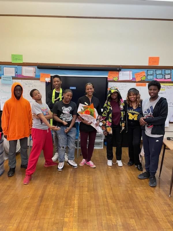  8th graders and Mrs. Underwood